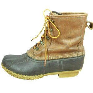 LL Bean Brown Leather 8" Insulated Gore-Tex Ankle Duck Boots Size 7 Wide